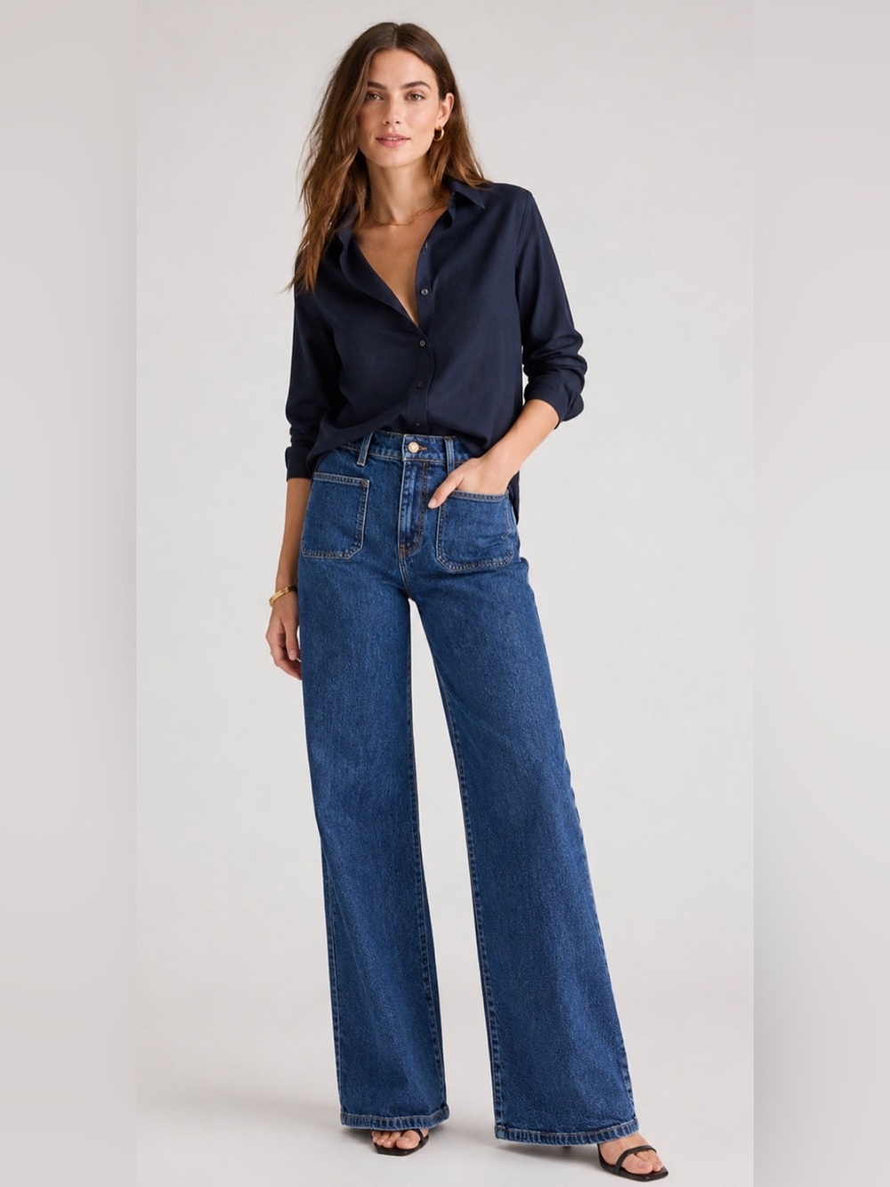 J. Crew Slim wide-leg patch-pocket jean
